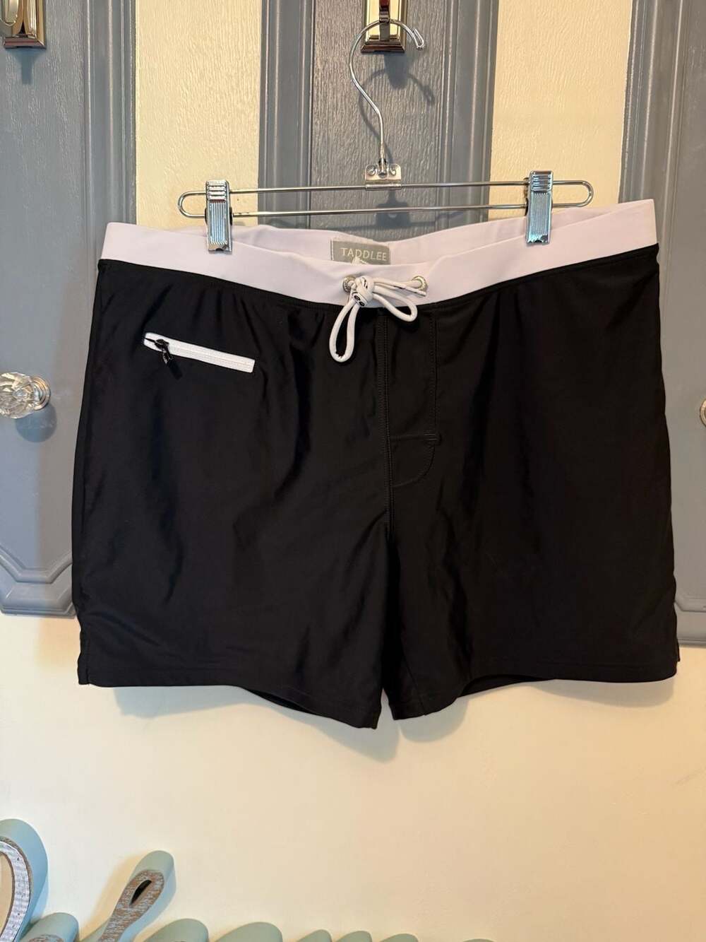 Taddlee Men's Black Quick Dry Swim Shorts